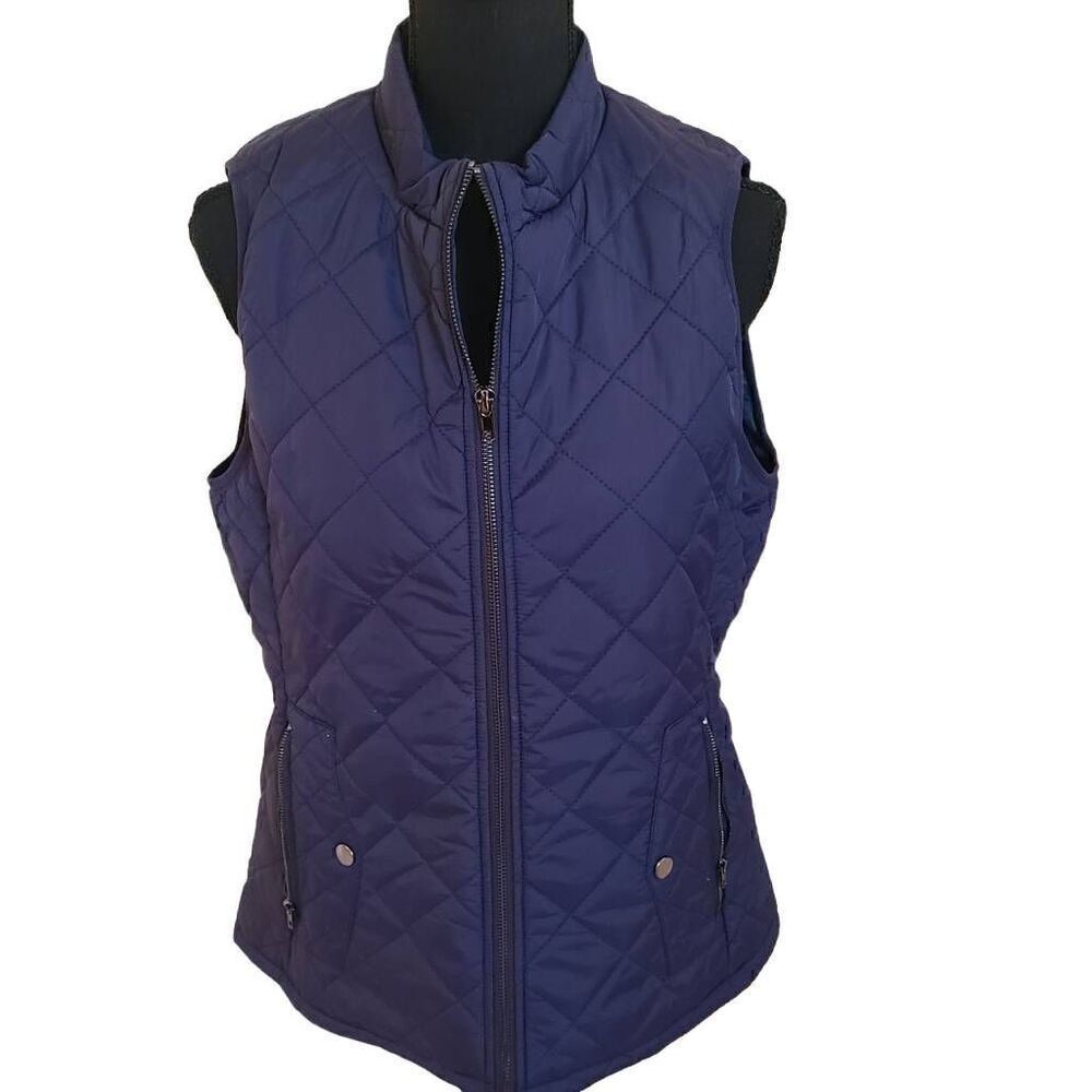 Argstar Womens Navy Blue Lightweight Quilted Sleeveless Vest Medium